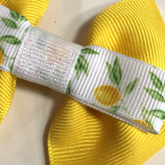 Hair Clip Barrette Lot Ribbon Bow New Coquette Pink Yellow White Lemon Flower - Picture 3 of 10